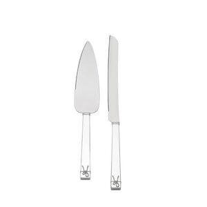 Elegant Silver Cake Knife and Server Set